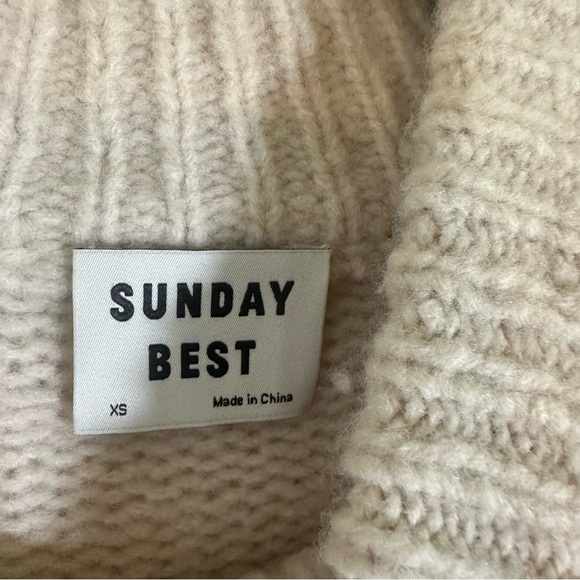 NWT Sunday Best Aritzia Scottie Wool Blend Relaxed Cropped Knit Sweater Size XS - Picture 7 of 13